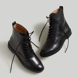 NEW MADEWELL ✨ The Evelyn Lace-Up Ankle Boot in black Size 6‎
